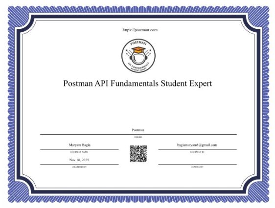 Postman API Certificate